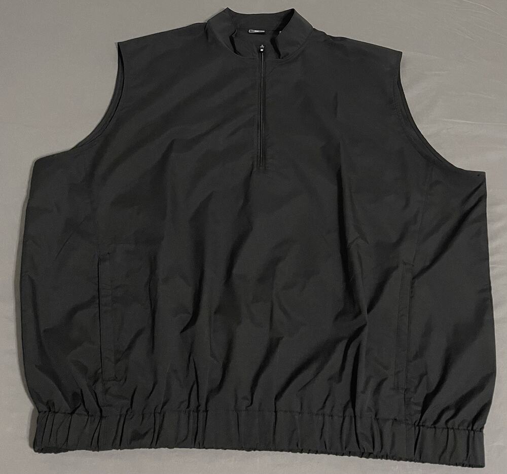 FootJoy FJ Mens 2XL Black Quarter Zip Golf Wind Vest Lightweight Windbreaker